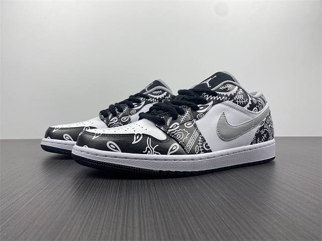 Air Jordan 1 Low Black White Grey Paisley 553558-940 - 1