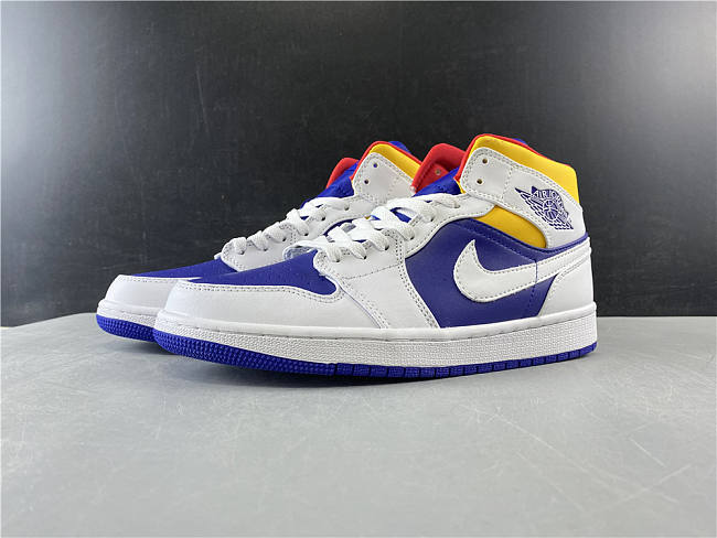 AIR JORDAN 1 MID (GS) 'WHITE DEEP ROYALE BLUE’  - 1