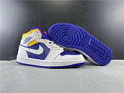 AIR JORDAN 1 MID (GS) 'WHITE DEEP ROYALE BLUE’  - 5