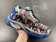 Balenciaga Runner White And Blue Printing 677402 W3RB6 1264 - 2