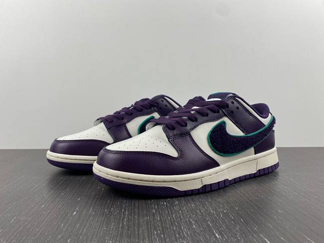 Nike Dunk Low Chenille Swoosh Sail Grand Purple DQ7683-100 - 1