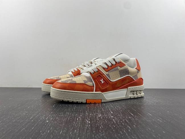 LV Trainer Sneaker Orange Color 1AC56P - 1