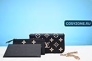 Louis Vuitton Black and Beige Giant Monogram Empreinte Félicie Pochette Gold Hardware  - 2