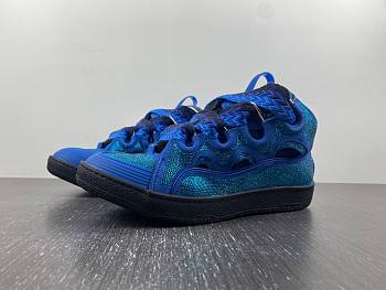 LANVIN CURB SNEAKERS IN LEATHER AND STRASS Majorelle Blue I-1695-I91789