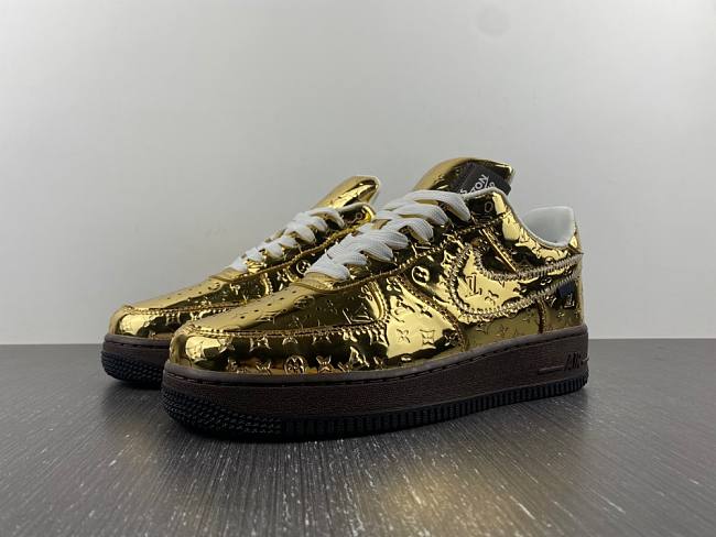 Louis Vuitton x Air Force 1 Low 'Metallic Gold' 1A9VG3 - 1