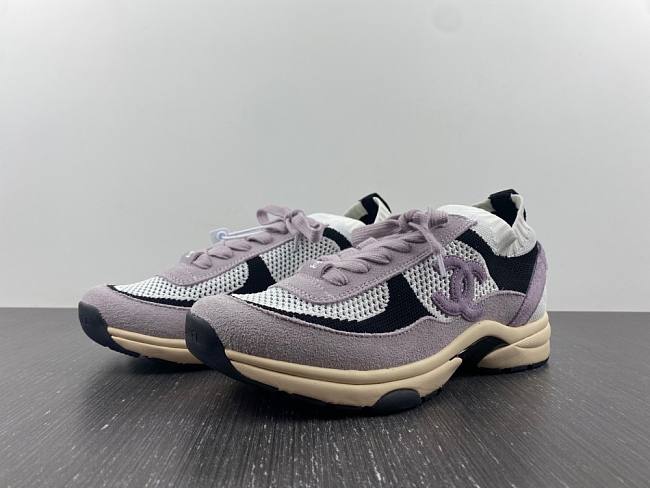 CHANEL (W) Sneakers Knit Suede Calfskin & White Purple G38750-Y55682-K3813 - 1