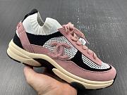 Chanel CC Logo Nylon Suede Sneaker Pink White Black - 3