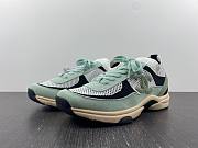 Chanel Knit & Suede Calfskin Sneakers Green & White G38750 - 1