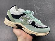 Chanel Knit & Suede Calfskin Sneakers Green & White G38750 - 3