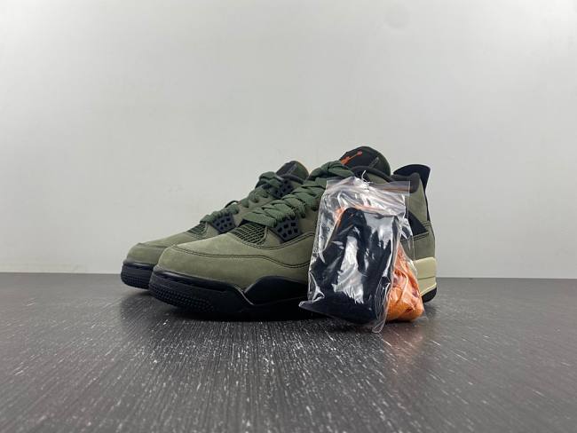 Undefeated x Air Jordan 4 Retro UNDFTD Olive JBM351-M1 - 1