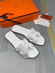 Hermès H Oran Sandal White (Women) H021056Z 02365 - 2