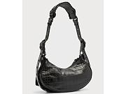 Balenciaga Le Cagole XS Croc-Embossed Shoulder Bag In Black 26CM 67130923EB71000 - 4