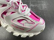 Balenciaga Women's Track Sock Sneaker in white and neon pink knit and nylon 736328W3SKC9055 - 4