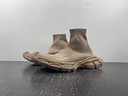 BALENCIAGA WOMEN'S 3XL SOCK RECYCLED KNIT SNEAKER IN BEIGE 758429W2DG12910 - 1