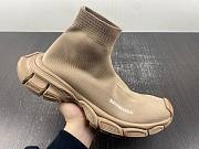 BALENCIAGA WOMEN'S 3XL SOCK RECYCLED KNIT SNEAKER IN BEIGE 758429W2DG12910 - 3