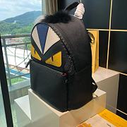 FENDI Dark Grey Leather Monster Eyes Backpack 7VZ012 - 2