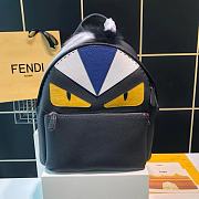 FENDI Dark Grey Leather Monster Eyes Backpack 7VZ012 - 4