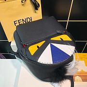 FENDI Dark Grey Leather Monster Eyes Backpack 7VZ012 - 3