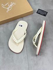 Christian Louboutin Loubi Flip Slide White White Women's 1210655WH01 - 2