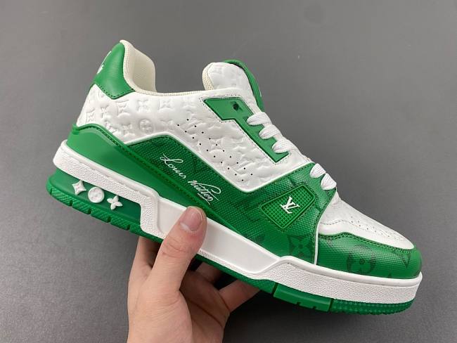 Louis Vuitton Trainer #54 Signature Green White 1AANG3 / 1AANG1 - 1