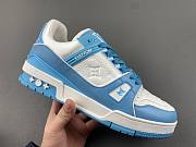 Louis Vuitton Trainer Low White Blue - 1