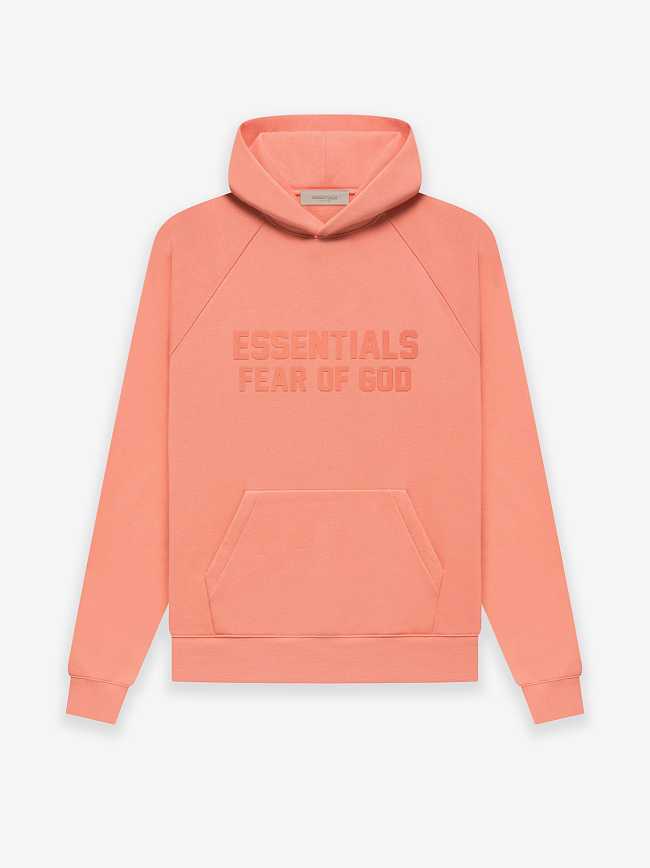 Fear of God Essentials Hoodie Coral FW22 - 1